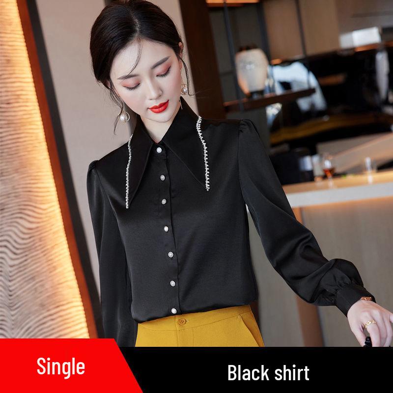 

2025 Autumn/Winter Women s Peter Pan Collar French Chiffon Top Small