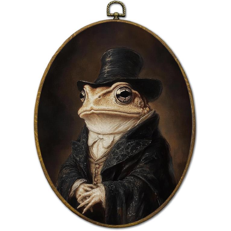 QZQE Vintage Western Cowboy Oval Wall Art Decor Framed, Rustic Country Cowboy Rodeo Oval Canvas Prints, Retro Western Horse Wall Hanging Decor for