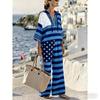 New Spot Women's Star Stripe American Flag Casual Hooded V-Neck Suit Vacation Bohemia