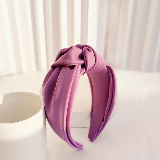 Women Headband Bowknot Decor Pure Color Hair Hoop Lightweight Versatile Hair Decoration Hair Accessories