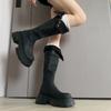 Thick Sole But Knee Thin Long Tube Thin Boots Women's New Height Increase and Thin Two Wear Knight Boots