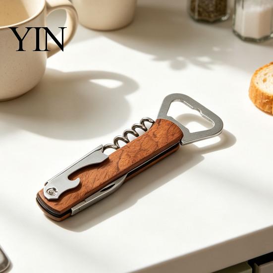Kitchen Gadgets for Home 3-in-1 Wine And Beer Corkscrew Bottle Opener, Compact Manual Durable Opener Tool, Multifunctional Bar Seniors