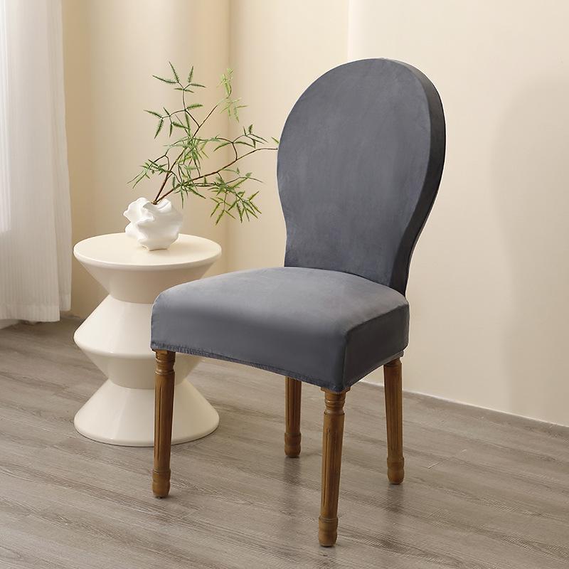 Velvet Silver Fox Chair Cover, Dustproof French Country Style, Thickened for Hotel and Home, Fits Round Back Chairs
