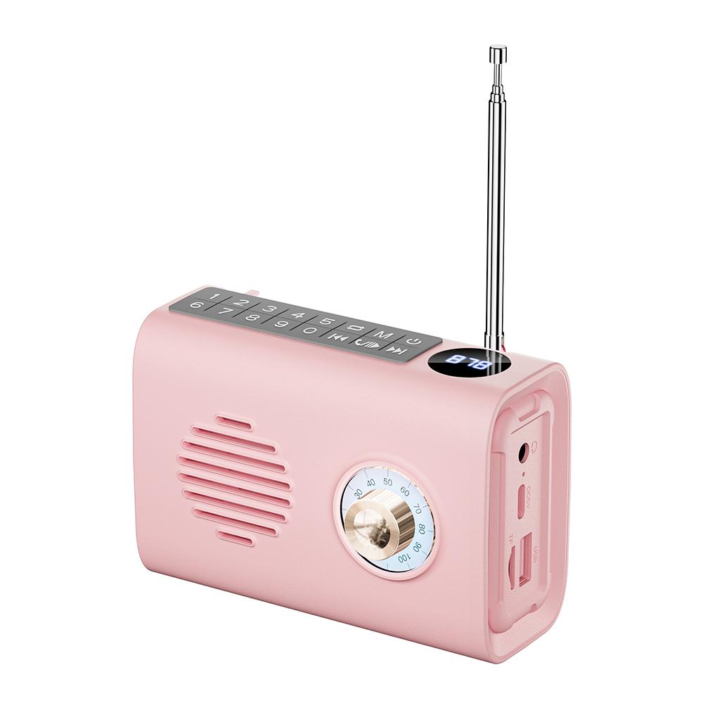 

P36 Outdoor Solar Powered Radio Portable Bluetooth-compatible Speaker with RGB Light Pink