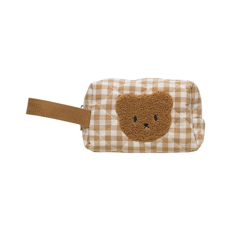 Cute Bear Cosmetic Makeup Bag for Mom Mommy Diaper Bag Nappy Storage Portable Stroller Bags Zipper Baby Organizer Toiletry Kits