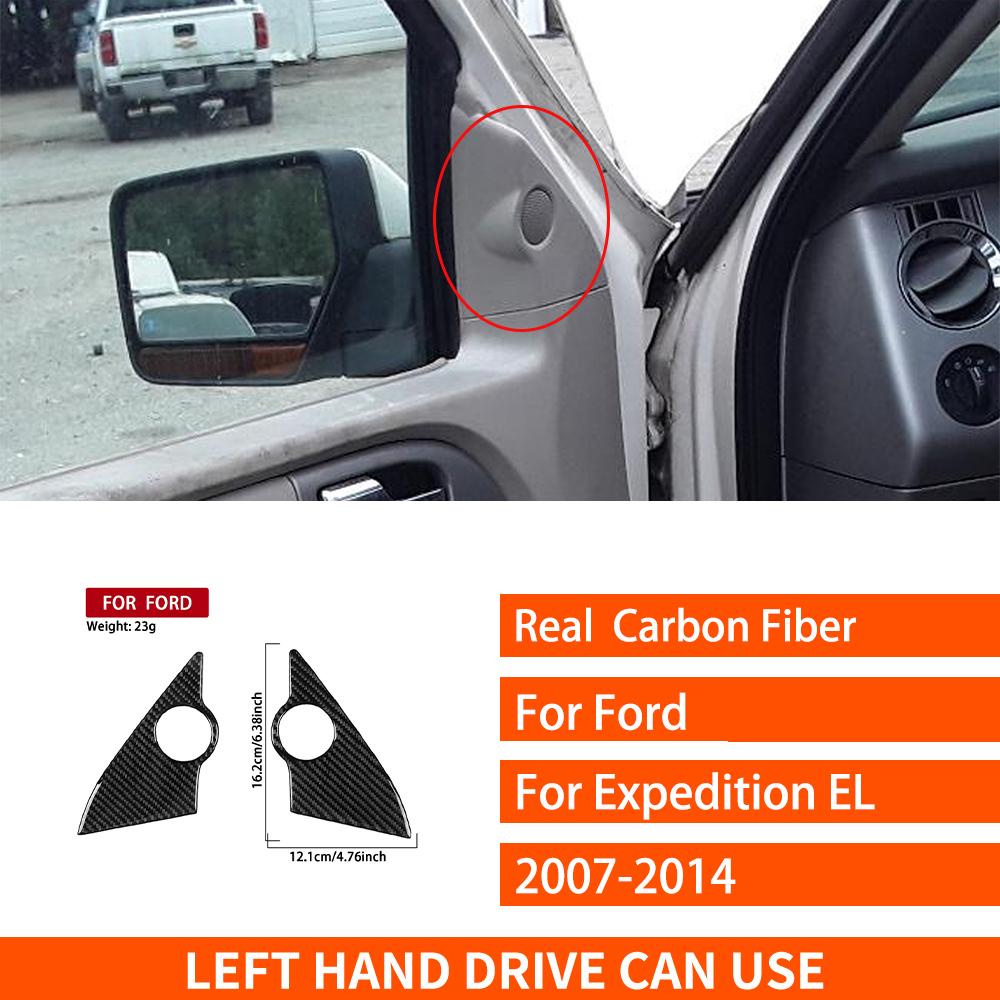 For Ford Expedition 2007-2014 Real Carbon Fiber Stickers Centre Radio AC CD Gear Shift Door Panel Car Accessories Decorative