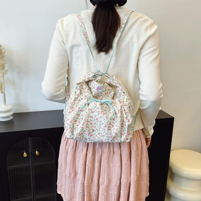 Floral Backpack Spring and Summer New Sweet and Fresh Handbag Large Capacity Shoulder Bag Multi-functional Lightweight Bag
