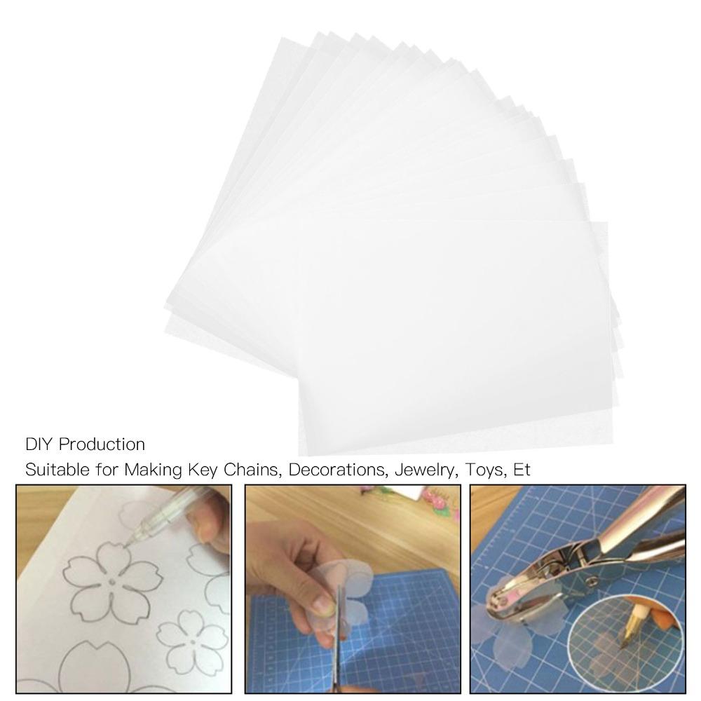 176pcs Lightweight Shrink Plastic Sheet Portable Transparent Shrinky Dink Paper Easy to Cut Heat Shrink Plastic Sheet DIY Craft