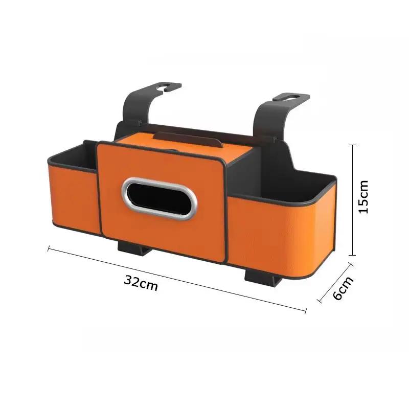Car Backseat Organizer Multifunction Leather Interior Storage Bag Hanging Seat Back Tissue Water Cup Holder Auto Accessories.