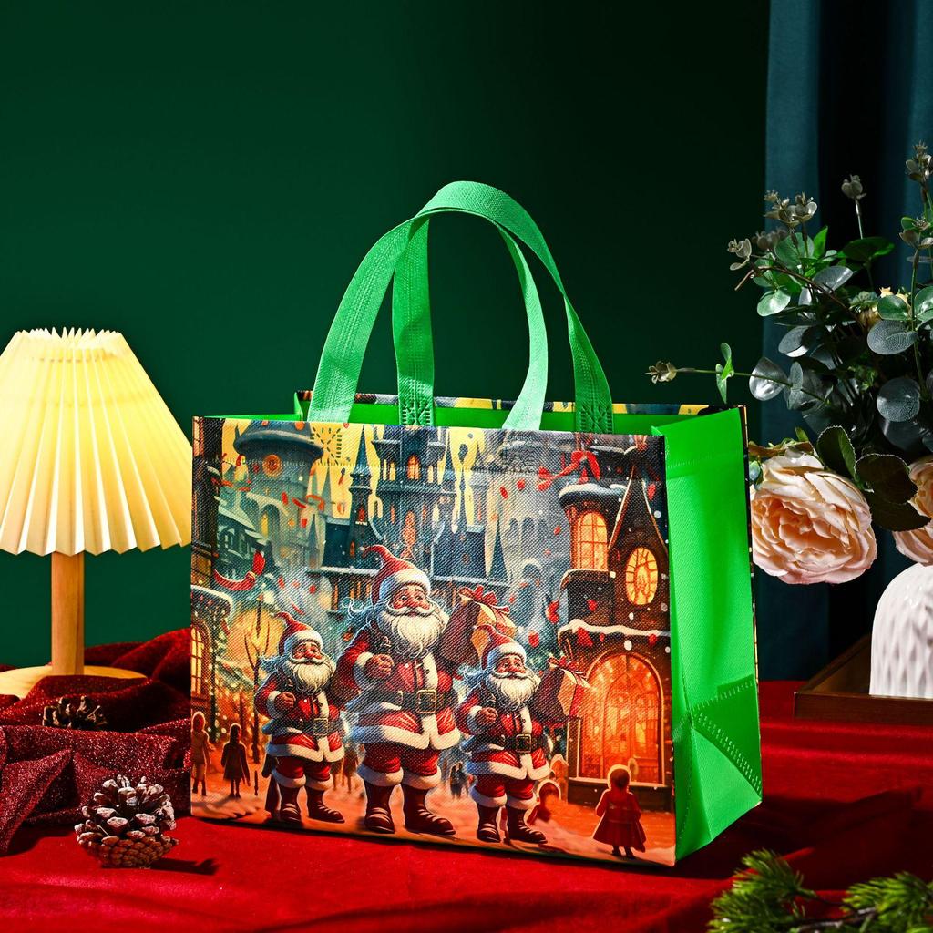 Christmas Santa Claus Non-Woven Gift Bag - Festive Cross-Border Handbag