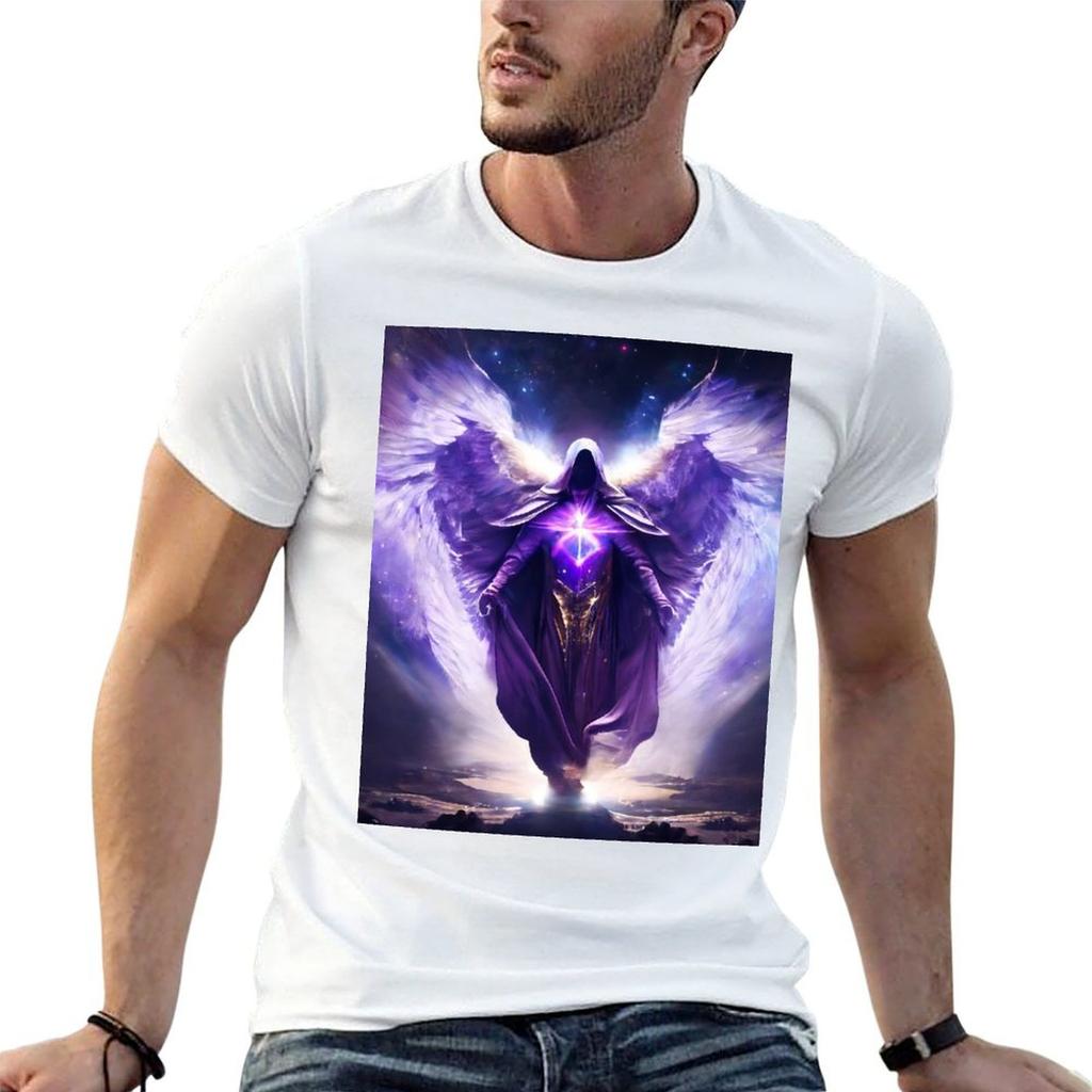 MTatron Archangel Colour And Pattern Energetic Light Gold Energy Spiritual Image Zen TShirt Comfort Stretch Tee Shirt