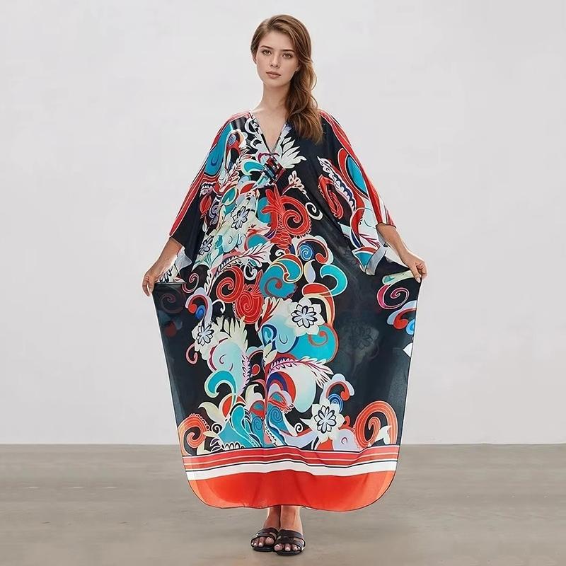 Xitao Bat Wing Sleeve Print Casual Dress GJ1178