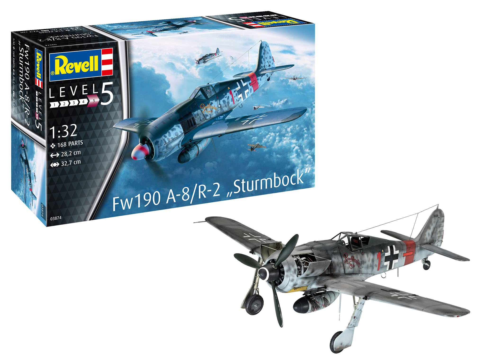 

German Revell German Fighter Sturmbock Plastic Model 03874 1/32 Focke-Wulf Fw190A-8