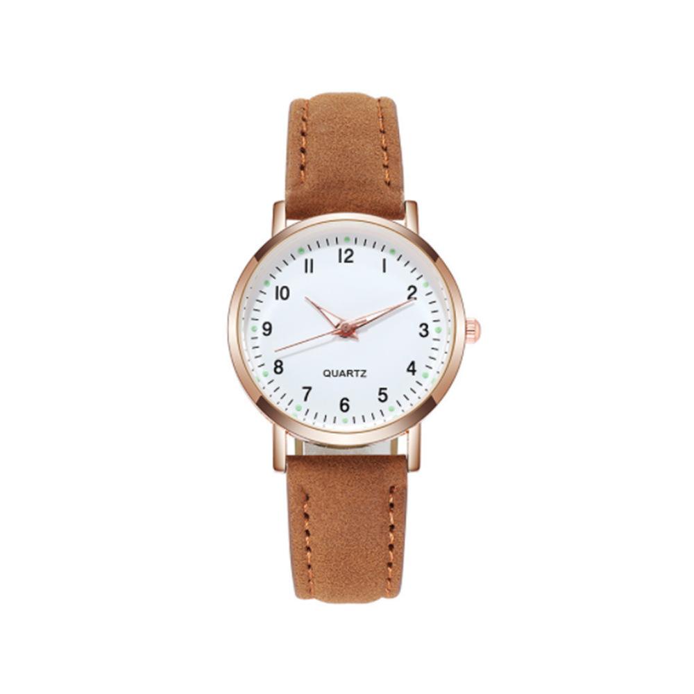 1/2/3/4pcs Fashion Arabic Dial Women Quartz Watch Casual Leather Strap Wristwatch for Girls Friendship Clock Gifts (Without Box)