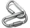 Screw Lock Fall Prevention Carabiner Clip Eggplant Set of 4