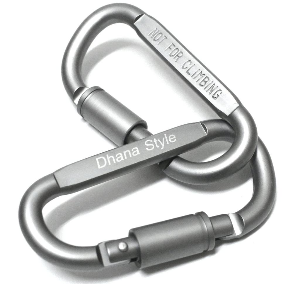 Screw Lock Fall Prevention Carabiner Clip Eggplant Set of 4