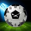 Modern Wooden Large Sports Football Wall Clock - Battery Operated, Silent Non-Ticking, Suitable for Living Room, Bedroom, Home,