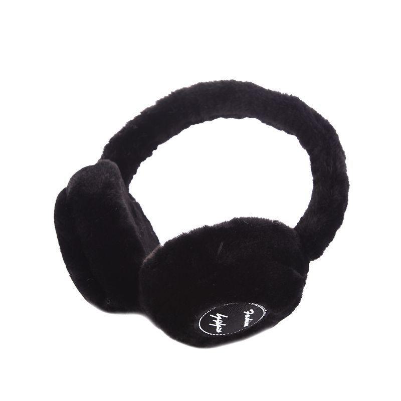 

Bluetooth 5.0 беспроводные плюшевые складные музыкальные наушники из меха кролика One Size чёрный