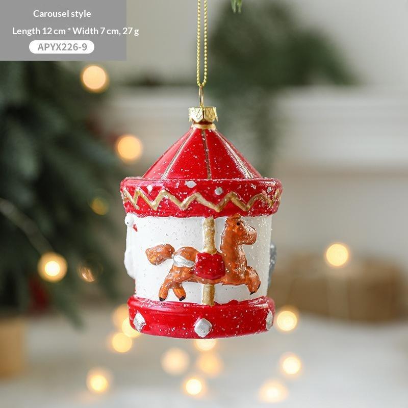 Christmas Colored Shaped Ball Christmas Tree Decor Pendant Christmas Gift Bag Car House Snowman Garland Pendant Christmas Decor