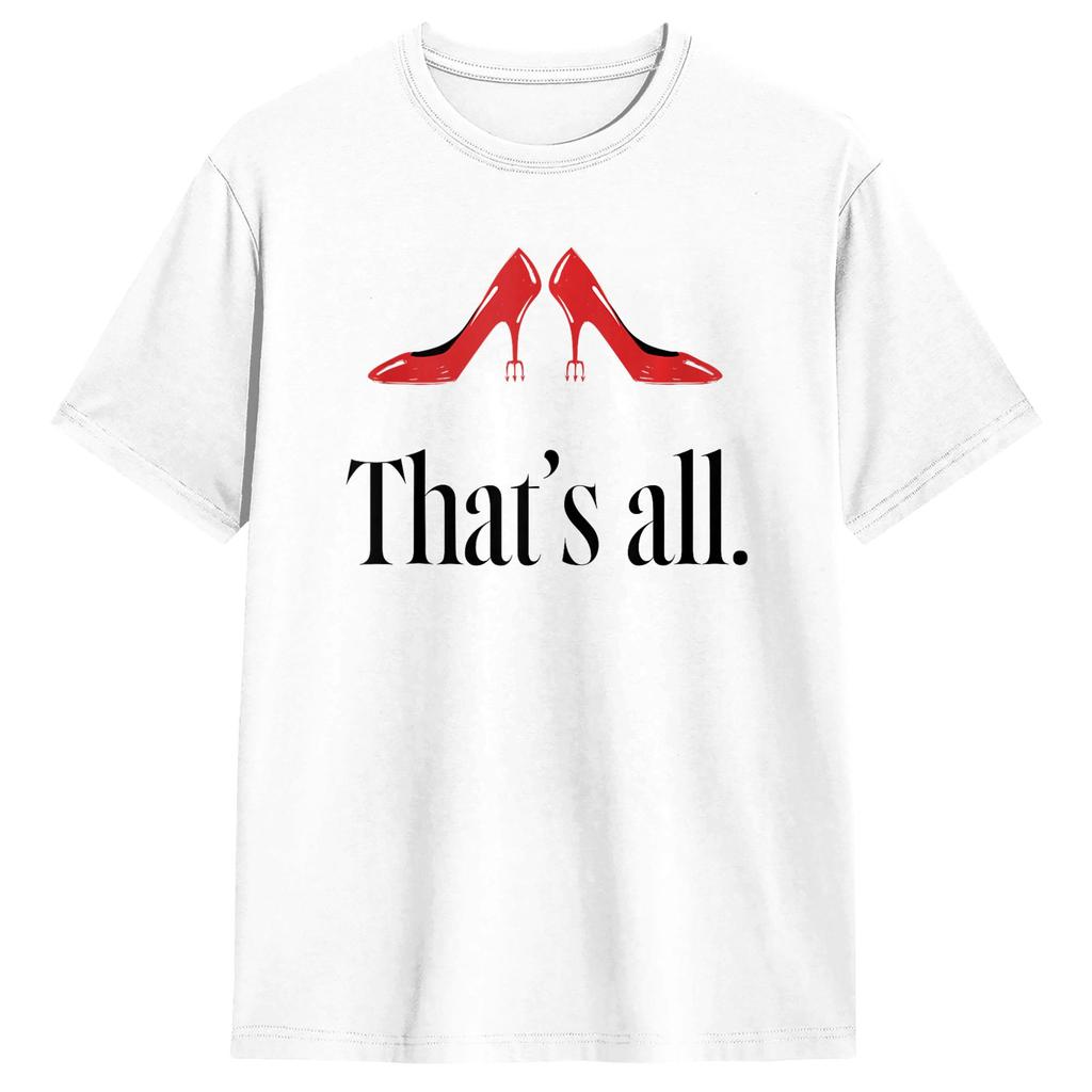 Maglietta per Coppia The Devil Wears Pradaed New York Tacchi Rossi Magliette Harajuku T-shirt Estiva Y2K Abbigliamento Casual in Cotone Regalo