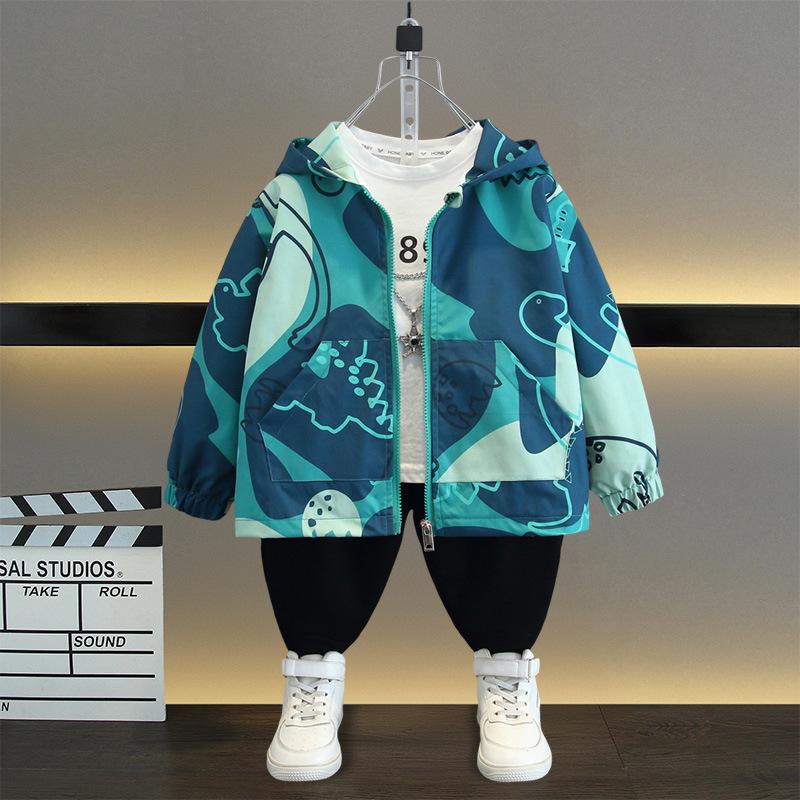 Children's Casual Cartoon Hooded Jacket 2025 Spring Fashion Jacket for Boys
