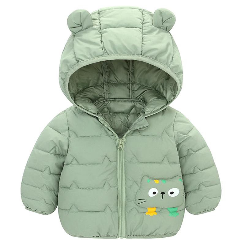 Copii Băieți Jachete ușoare cu glugă din puf Îmbrăcăminte exterioară călduroasă Toamnă Copii Fete Paltoane Desene animat Dinozaur Print Îmbrăcăminte casual