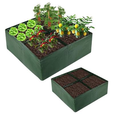 Yousheng Multiple Grids Grow Bag PE Raised Garden Bed Potato Grow Bag Rectangle Planting Container for Growing Vegetables Flowers Fruits