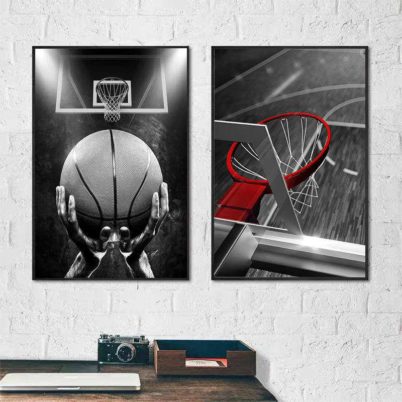 Modern Basketball Player Sneakers Poster Black White Decorative Paintings Canvas Wall Art Photos Pictures Living Room Home Decor
