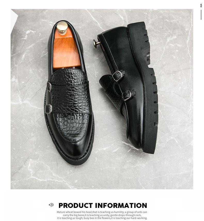 Men's Summer Slip-On Leather Loafers - Casual, Thick Sole, Height-Boosting Moccasins