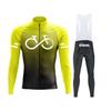 Unisex Cycling Jersey Set Long Sleeve Quick Dry Mountain Road Bike Apparel Sportswear