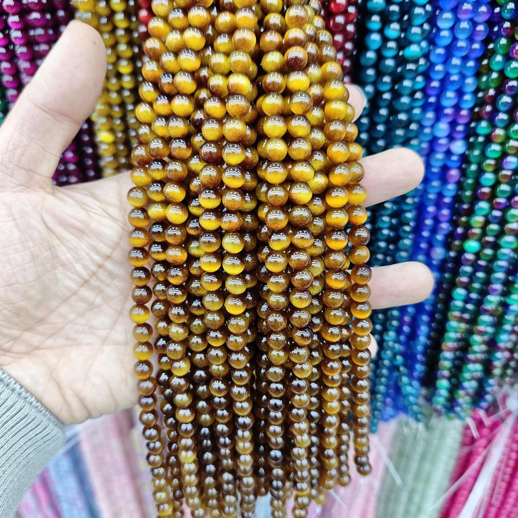 8mm Cat's Eye Stone Beads: Single, Double, Triple-Color, DIY Jewelry Round Beads