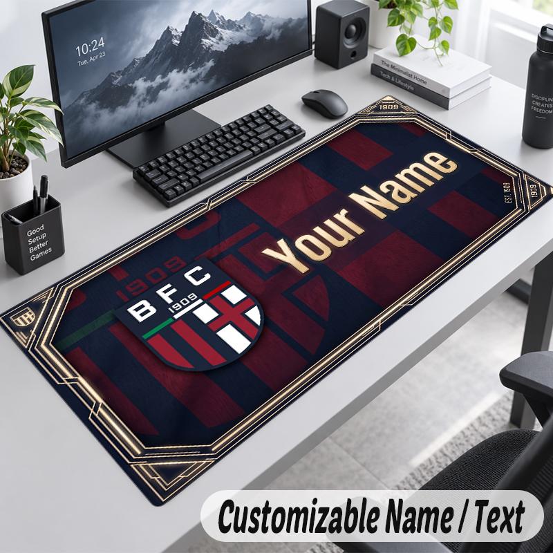 Custom Name Text Mouse Pad Bologna FC Personalized Desk Pad For Work And Gaming