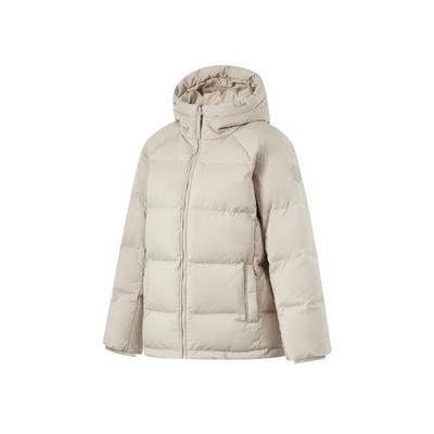 Wasserabweisende Daunenjacke mit Kapuze für Damen Außenbekleidung Staubgrau AYMU108-5