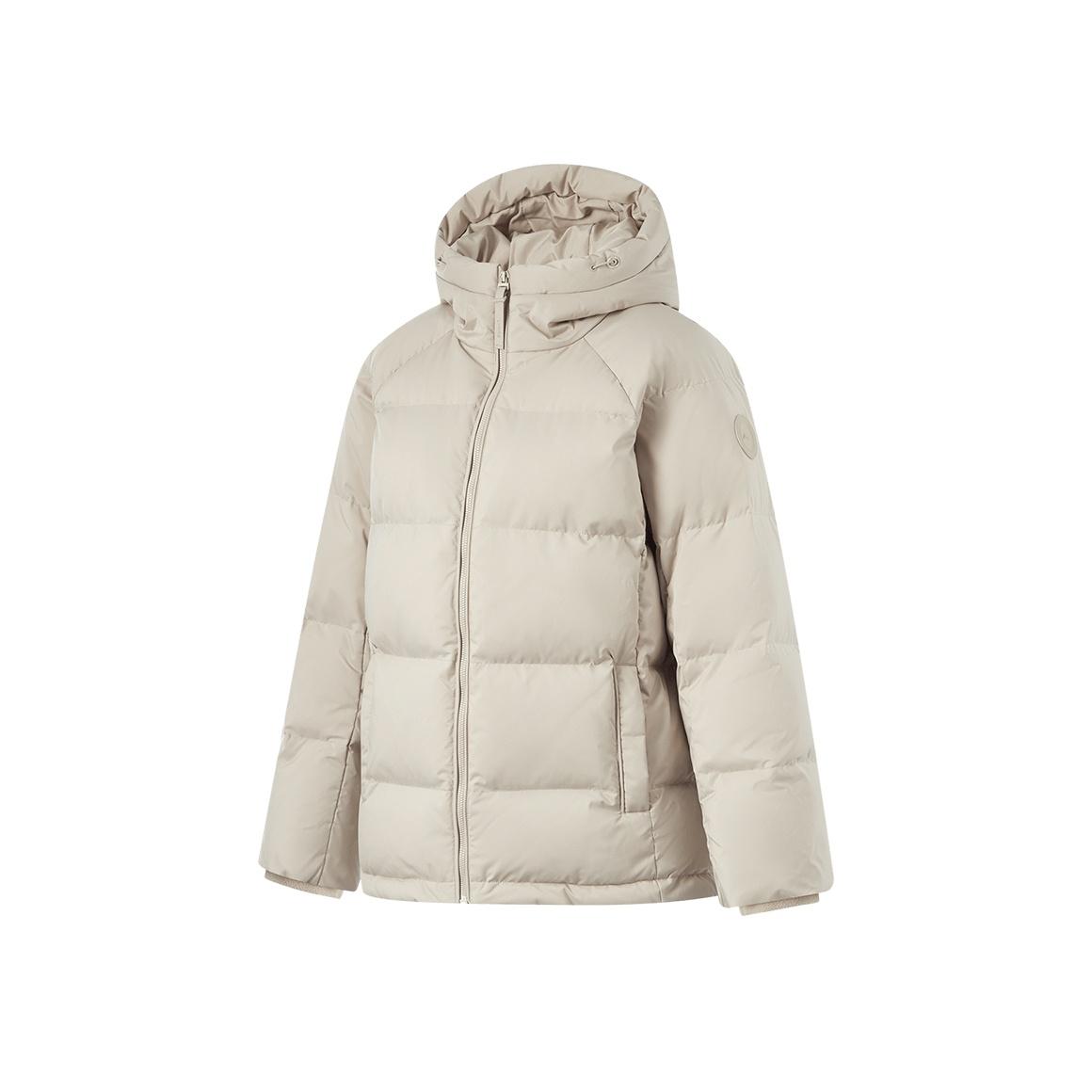 

Li-Ning Water-Resistant Hooded Duck Down Jacket Women outerwear Dusty-Gray AYMU108-5 XL