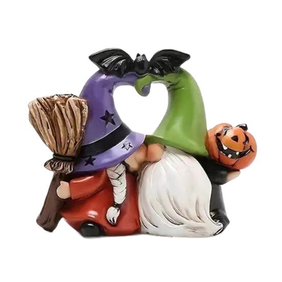 Couple Gnome Ornament Love Heart Kissing Faceless Dwarf Statue Resin Sculpture Home Office Desktop Decoration Ornament