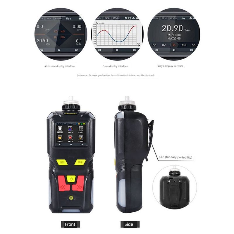 Portable Pump-Type Four-In-One Gas Detector, Zirconia Analyzer, Hydrogen, Liquefied Gas, Ammonia, Toxic Gas