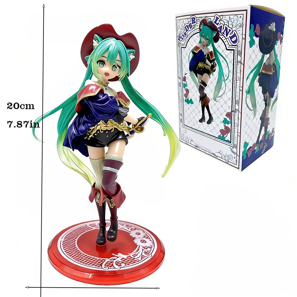 New Hatsune Miku Anime Figure Wonderland Pvc Model Action Toy Thumbelina Ver. Desktop Decoration Dolls Ornaments Collection Gif