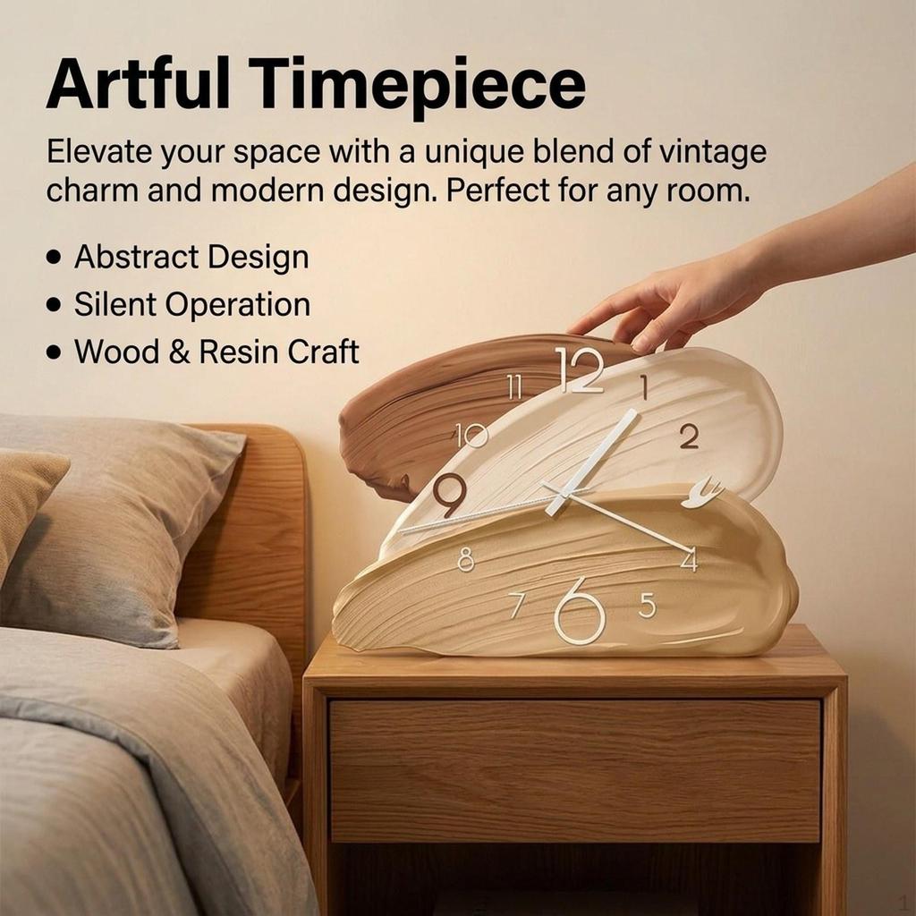 Table Clock, Modern, Simple Ornament, Decorative Clock for Shelf, Office, Kitchen, Bedside