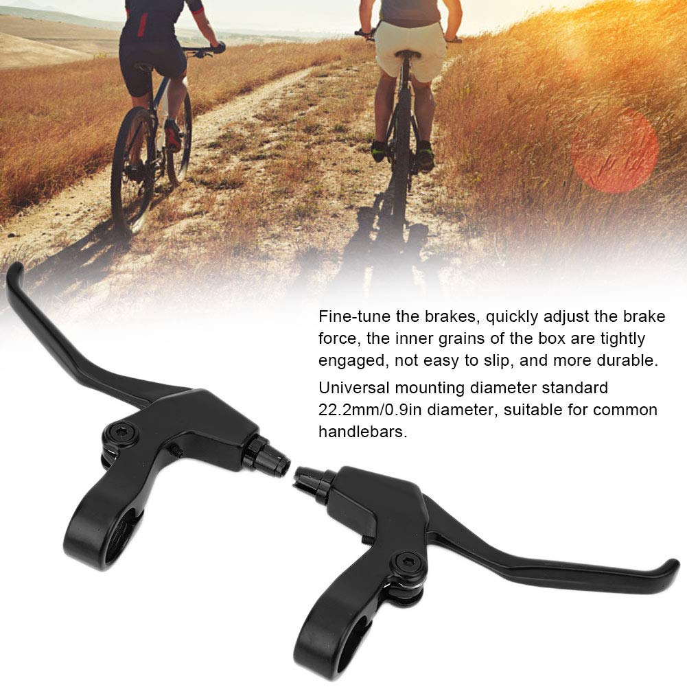 1 Pair of Mountain Bike Brake Levers, Folding Mountain Bike Extension Brake Levers, Long Handle Brake Levers (Black)