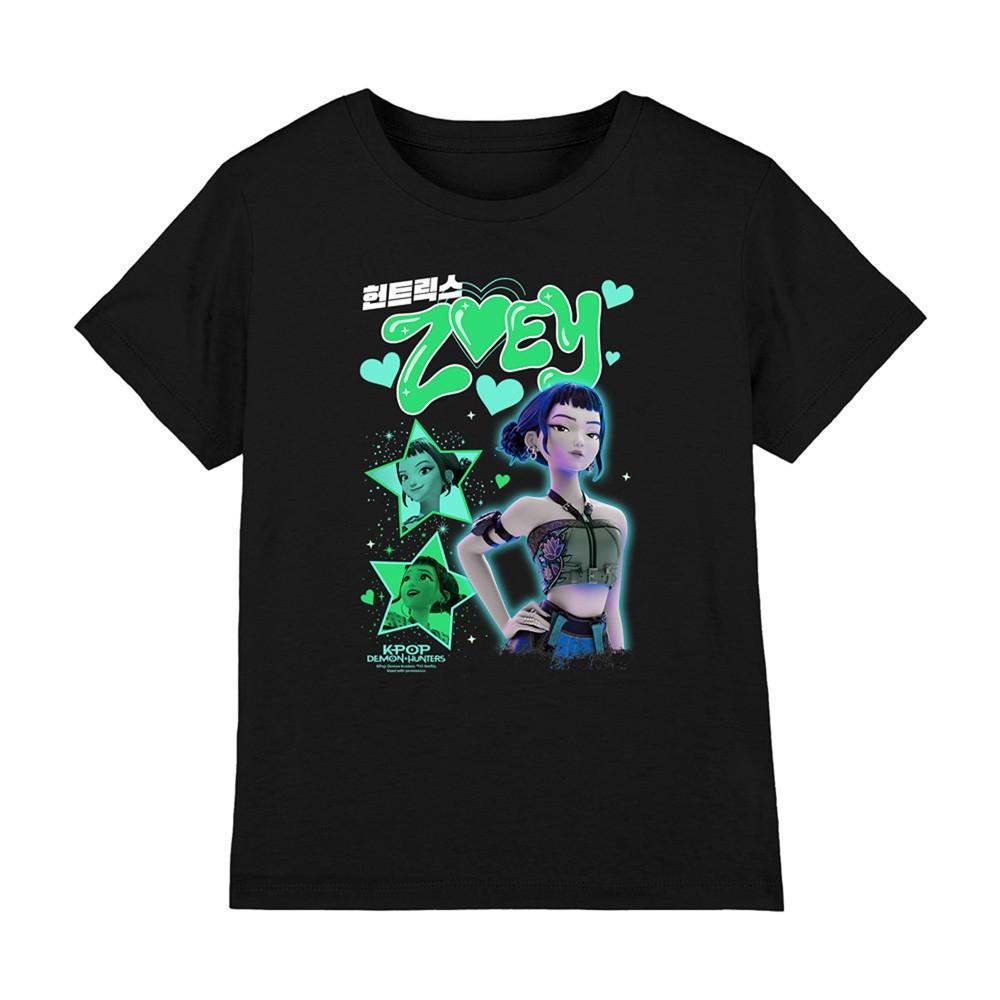 Kpop Demon Hunters Huntrix Zoey Popstar Kids T-Shirt 5-13 Years Black XL