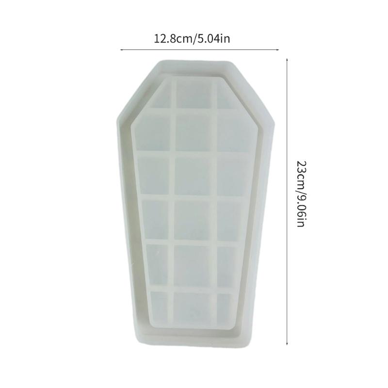 Scatola Portagioielli a Forma di Bara Stampo in Silicone Stampo Contenitore di Halloween Stampo per Resina Epossidica Cristallo Serbatoio di Stoccaggio Stampo Scatola per Gioielli Decorazione