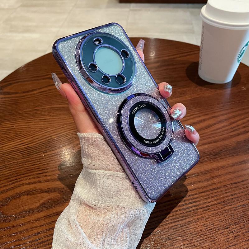 Glitter bracket MOTO G54 mobile phone case MOTO G84 electroplating anti-drop G73 suitable for MOTO G60 gradual change G50