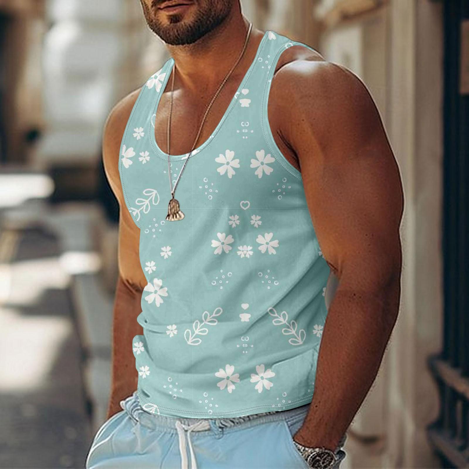 

Мужская летняя пляжная майка для серфинга, повседневная дышащая майка без рукавов, свободная майка с принтом S