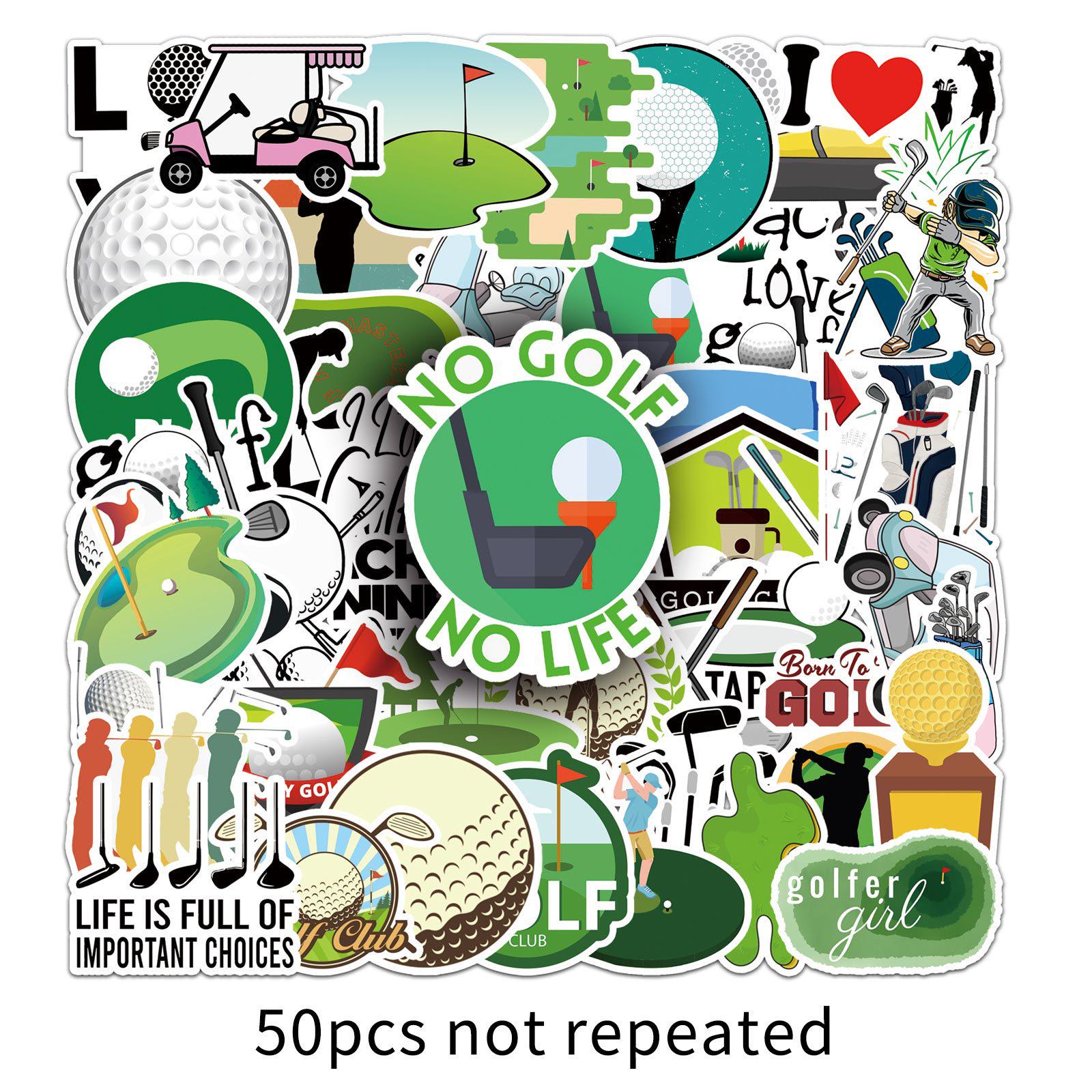 

50PCS Waterproof Golf Cartoon Stickers for Water Bottles, Notebooks, and Laptops