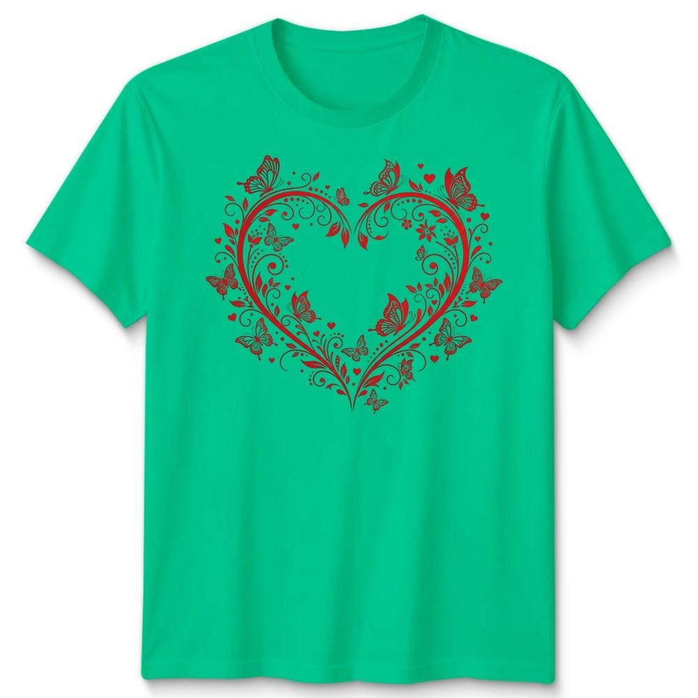 Filigree Heart Butterfly Valentines Day Occasions Unisexs Unisexs Graphic Tee