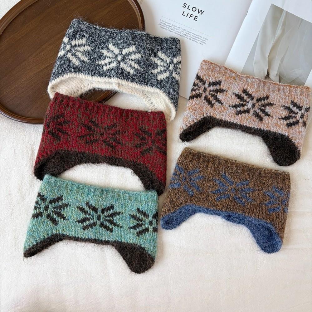 Snowflake Knitted Ear Cover Warm Ear Warmer New Winter Earmuffs  Women