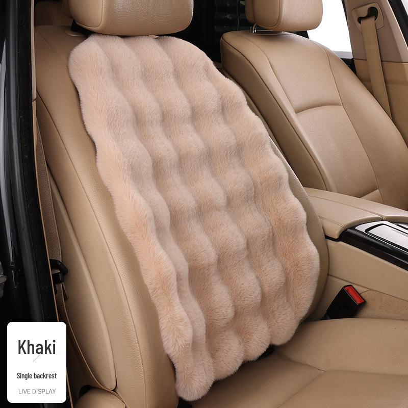 Winter Fleece Rabbit Fur Plush Car Seat Cushion 3-Piece Set