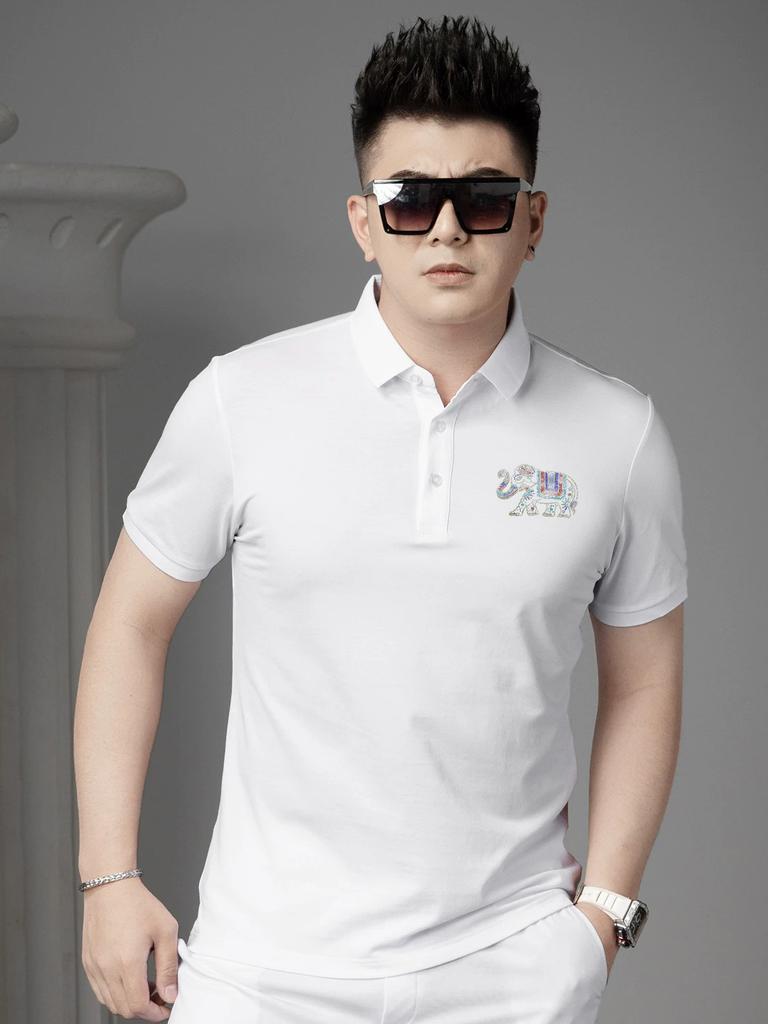 Ozhouzhan 2025 Summer New Trendy Polo Shirt Men's Fashion T-shirt High End Casual Lapel Short Sleeve T-shirt