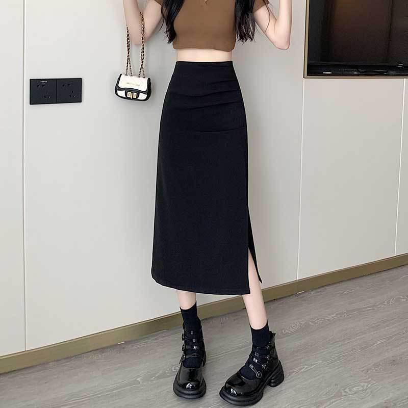 Women s High-Waisted Pleated Midi Skirt - 2025 Summer Collection 3XL чёрный