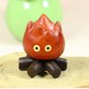 Xifa Flame Fireman Cartoon Wood Carving Ornament: Magnetic Artistic Desktop Decoration